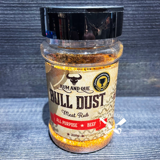 BULL DUST RUB, RUM AND QUE