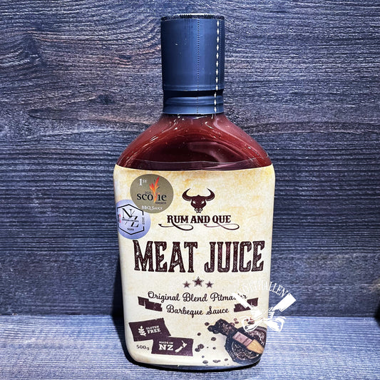 MEAT JUICE BBQ-SAUCE, RUM AND QUE