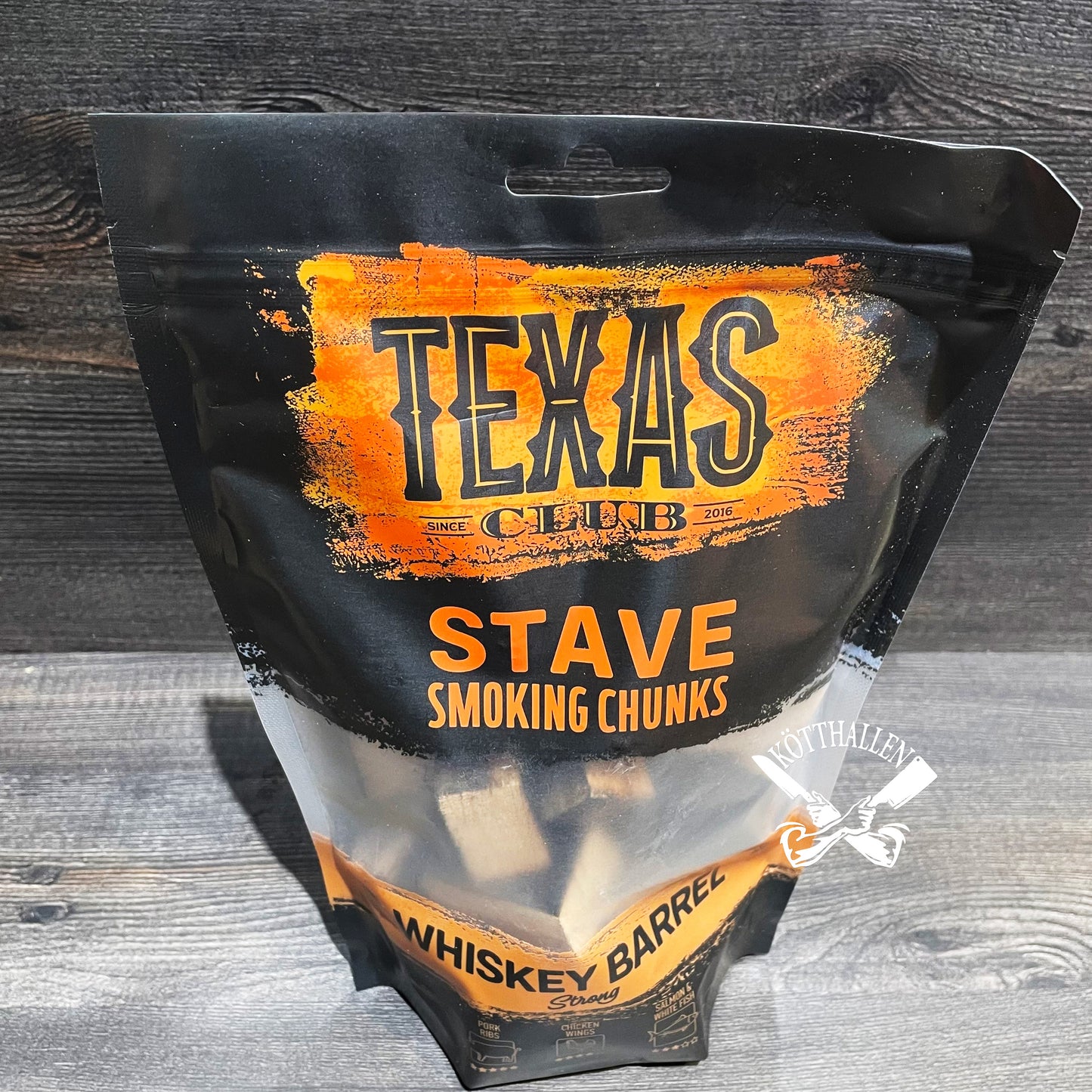 STAVE SMOKING CHUNKS WHISKEY BARREL, TEXAS CLUB